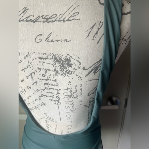 Aerie Low Back Green One Piece - Picture 5 of 9